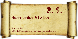 Macsicska Vivien névjegykártya